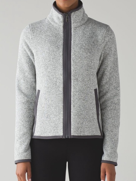 lululemon athletica Tops - Lululemon Its Fleecing Cold Zip Up
Heathered White/Dark Carbon size 8